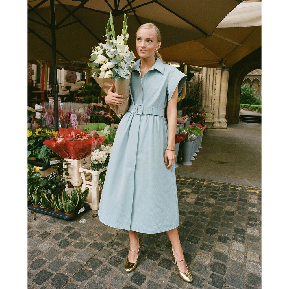 Tuckernuck Chloe Midi Dress Baby Blue Size Small NEW - Picture 2 of 14